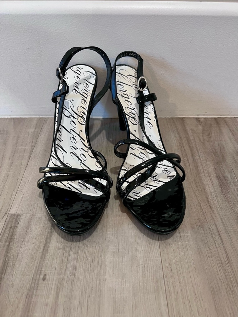 Robert Clergerie Black Patent Leather Slingback Heels semi-vintage Sz 11 NWB - Picture 11 of 14